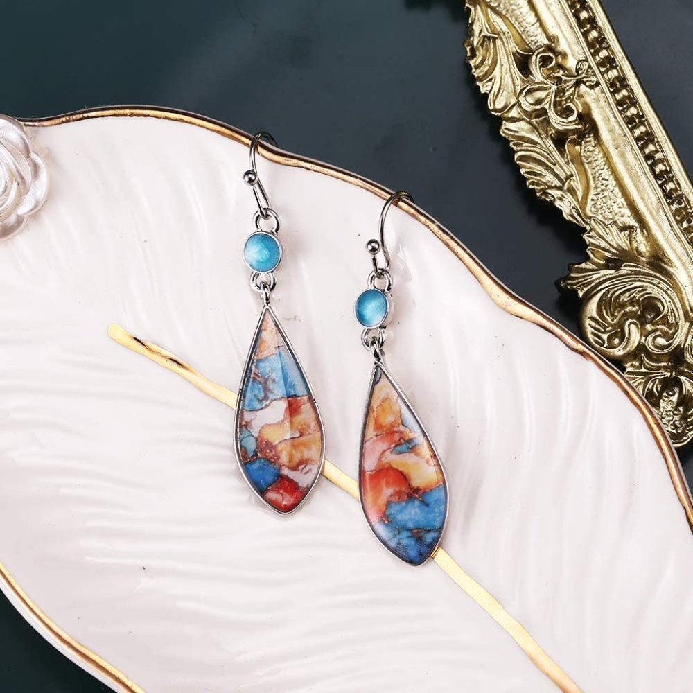 12-14 Pairs Drop Dangle Earrings for Women Boho Jewelry Waterdrop Earrings Set - Picture 5 of 16